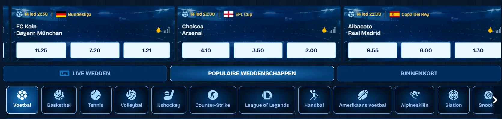 Betenza Casino sportweddenschappen overzicht